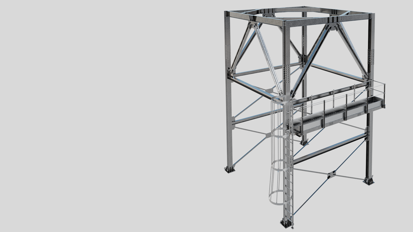 Estructura de soporte de silos de expedición.