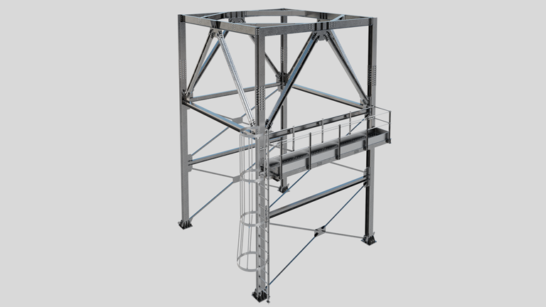 Estructura de soporte de silos de expedición.