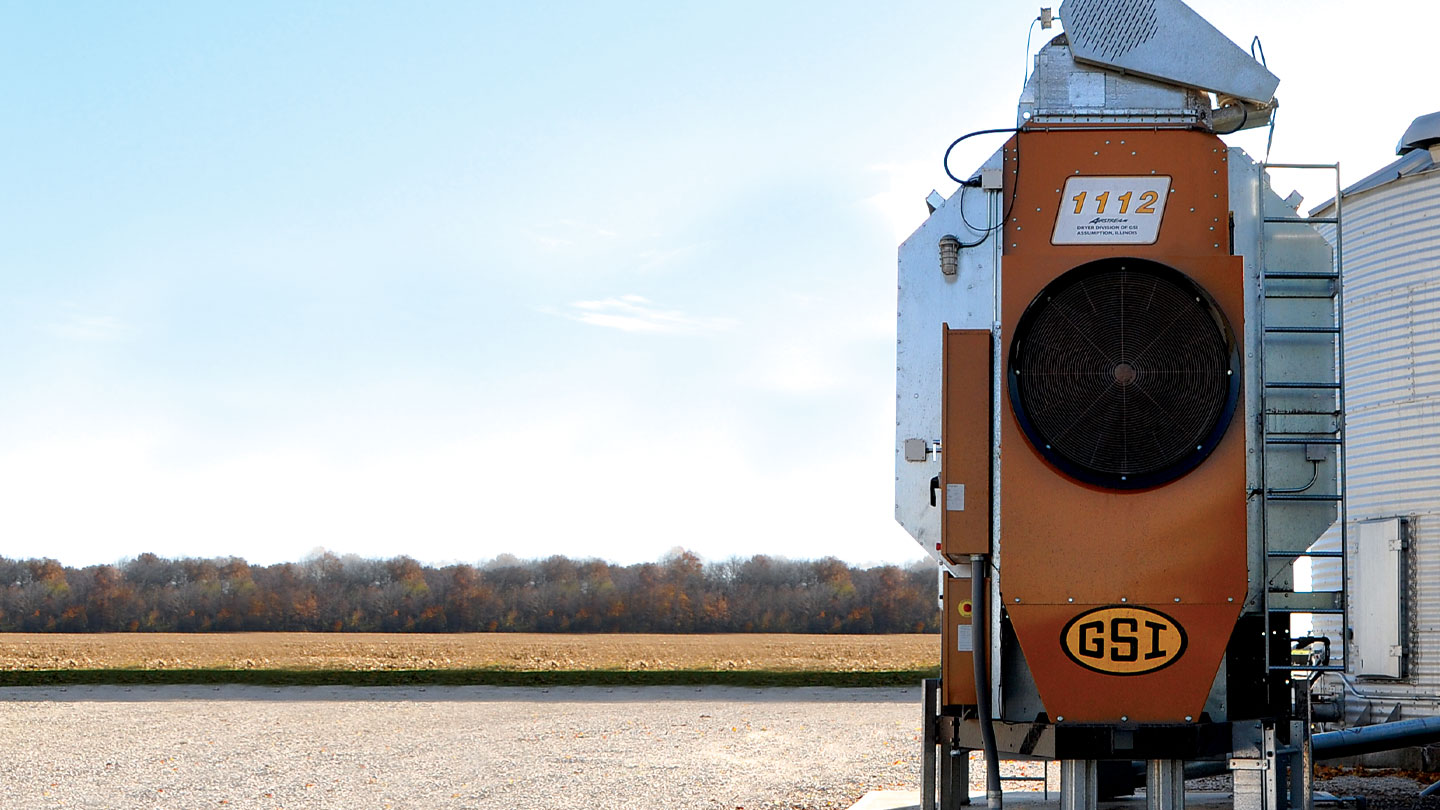 Model 1112 portable dryer installed on farm