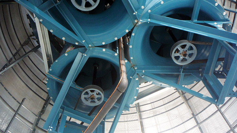 Mixed Flow Blowers inside of a Zimmerman Tower Dryer